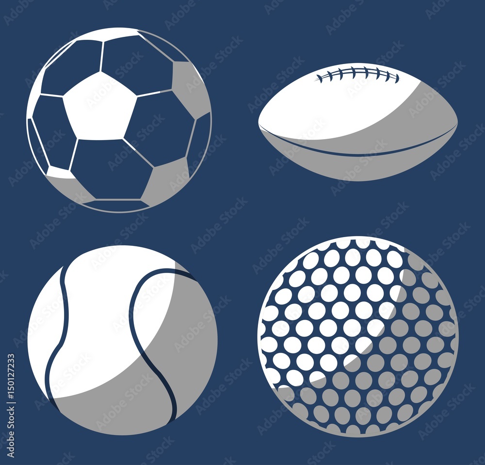 sports balls icon set over blue background. vector illustration sports balls icon set over blue background. vector illustration