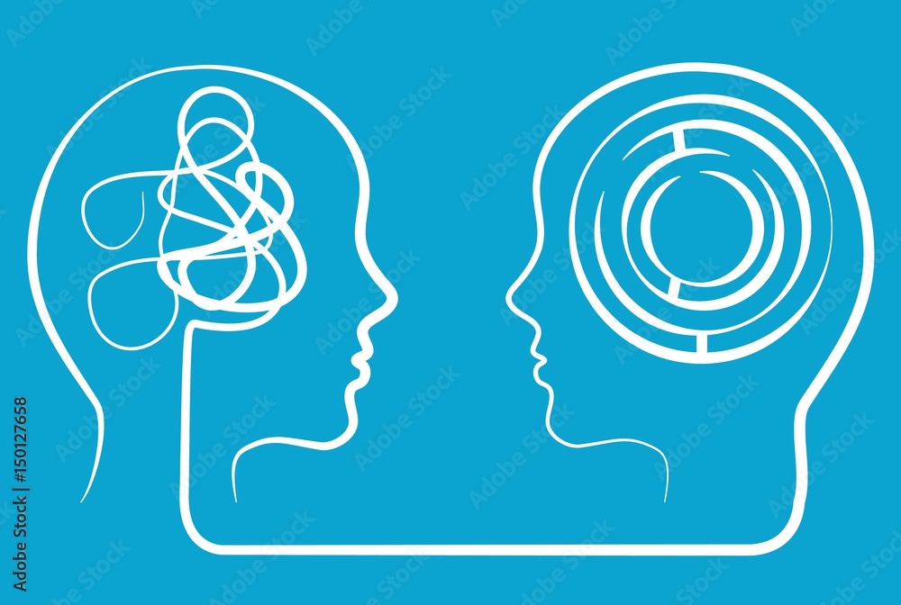 heads icon over blue background. vector illustration heads icon over blue background. vector illustration