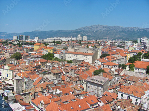 View of Split from the top of the Bell Tower near Diocletian’s Palace.