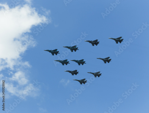 Russian military aircraft in the sky