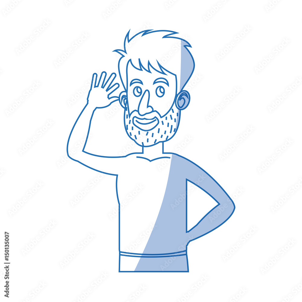 character bearded man without shirt image vector illustration design character bearded man without shirt image vector illustration design