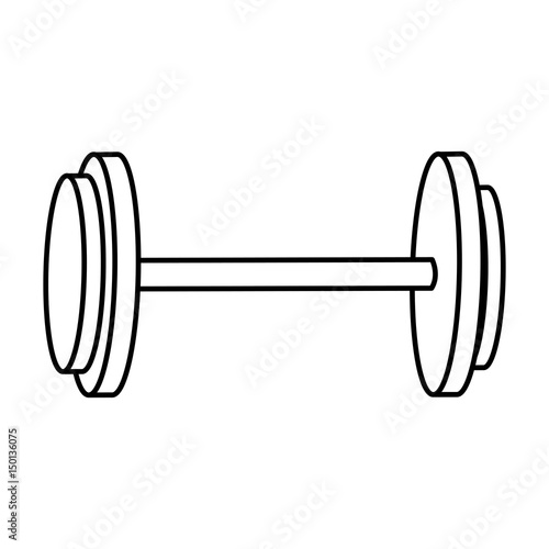 dumbbell weight gym equipment image line vector illustration