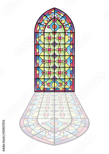 Gothic windows. Vintage frames. Church stained-glass windows