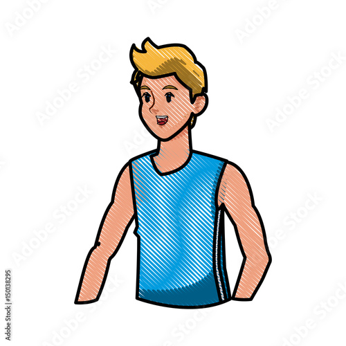 sport man fitness active lifestyle draw vector illustration