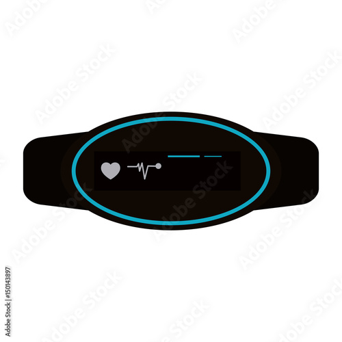 mobile heart rate wrist monitor icon image vector illustration design 