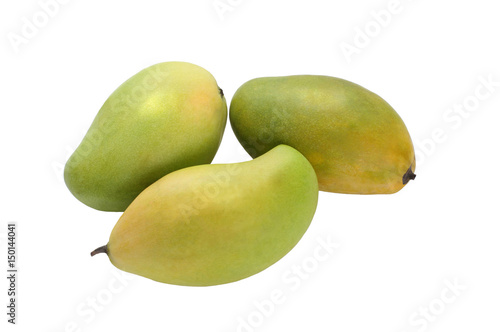 fresh green mango isolated on white background