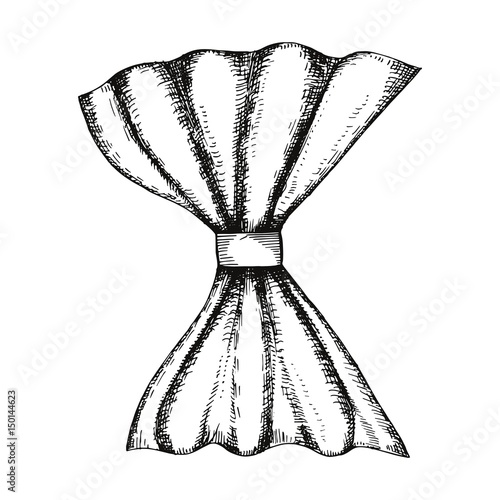 Silk napkin hand drawing vector