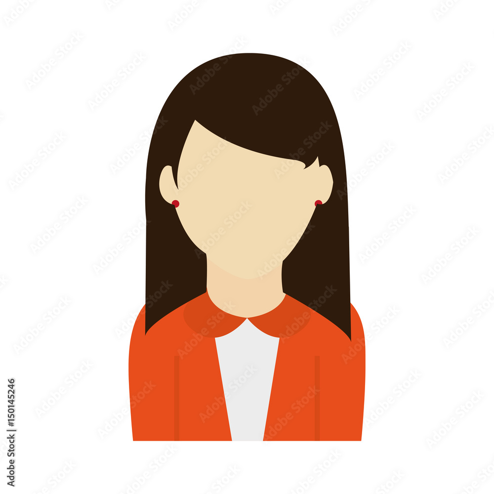 faceless woman with long straight hair icon image vector illustration design faceless woman with long straight hair icon image vector illustration design