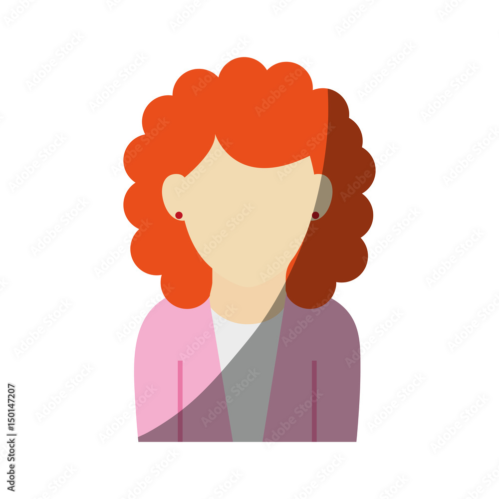 faceless woman with long curly hair icon image vector illustration design 