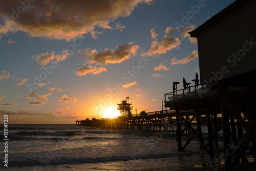 Sunset pier beach © Timothy