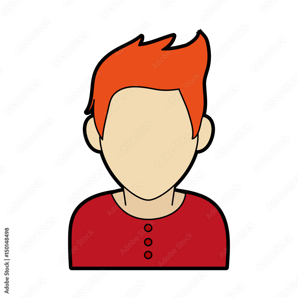 faceless man with scruffy orange hair icon image vector illustration design faceless man with scruffy orange hair icon image vector illustration design