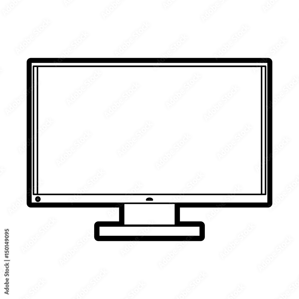 computer monitor icon image vector illustration design black line computer monitor icon image vector illustration design black line