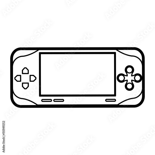 video game controller icon image vector illustration design black line