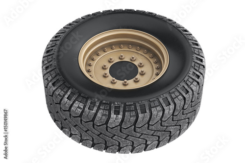 Car wheel sand disk rim. 3D rendering