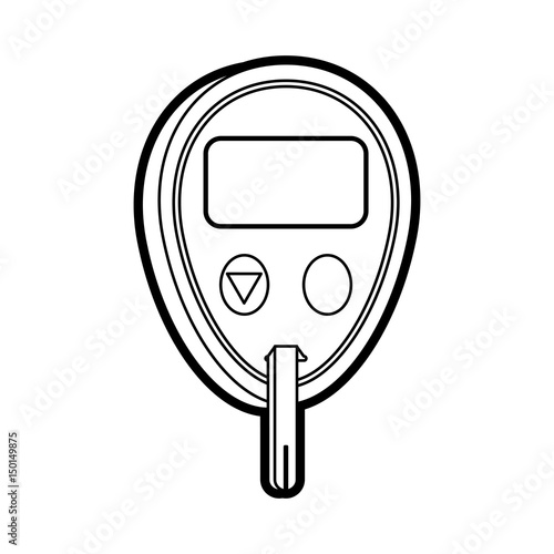 glucometer healthcare icon image vector illustration design  black line