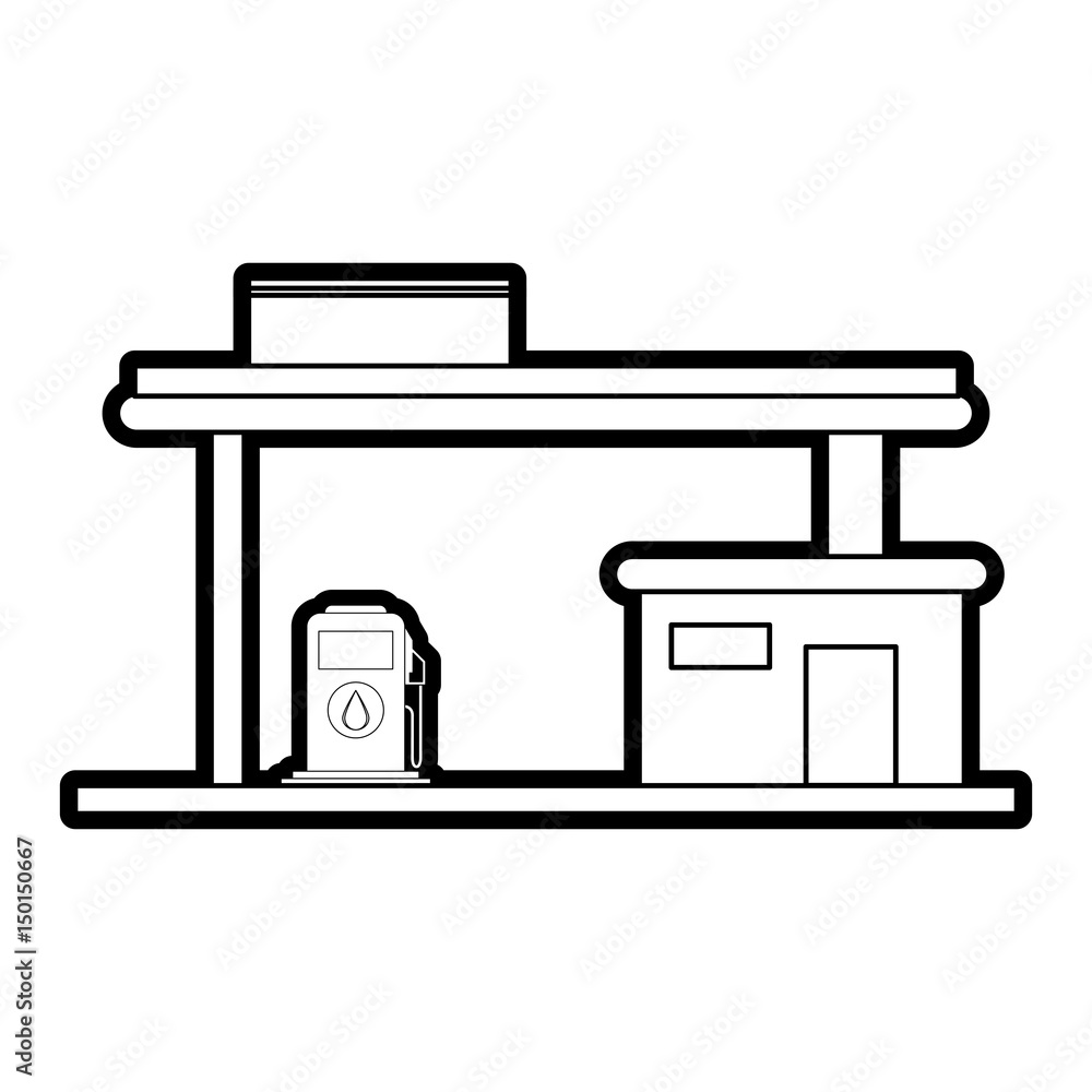 gas station oil industry related icon image vector illustration design black line gas station oil industry related icon image vector illustration design black line