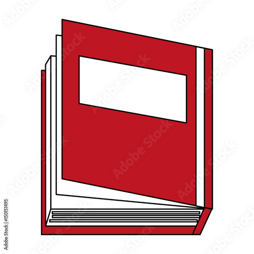 sketch color silhouette top view semi opened book vector illustration