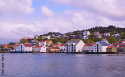 The village in the Norwegian sea. Beautiful Scandinavian nature. Norway.