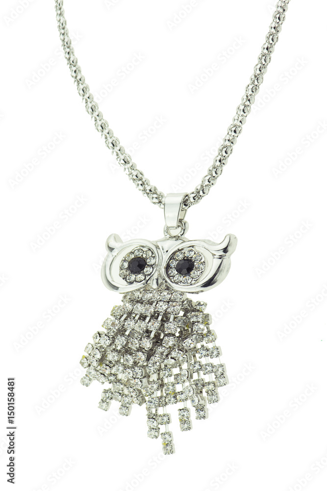 Fototapeta premium necklace with diamond isolated on the white background