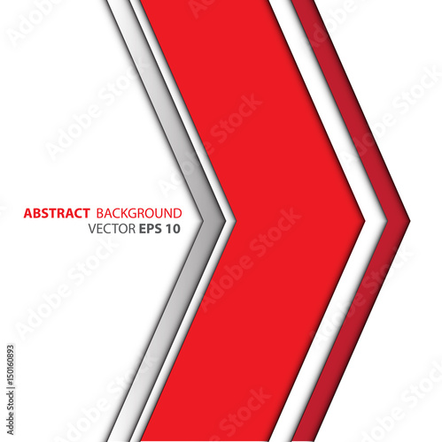 Abstract red arrow overlap on white background design modern background vector illustration.