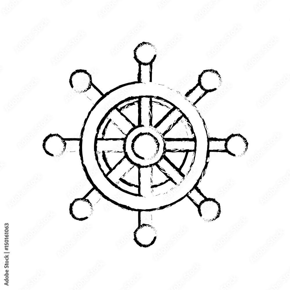 Obraz premium Steering ship boat icon vector illustration graphic design
