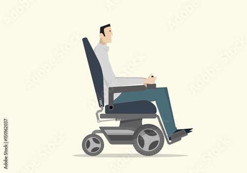 Man on Electric Wheelchair