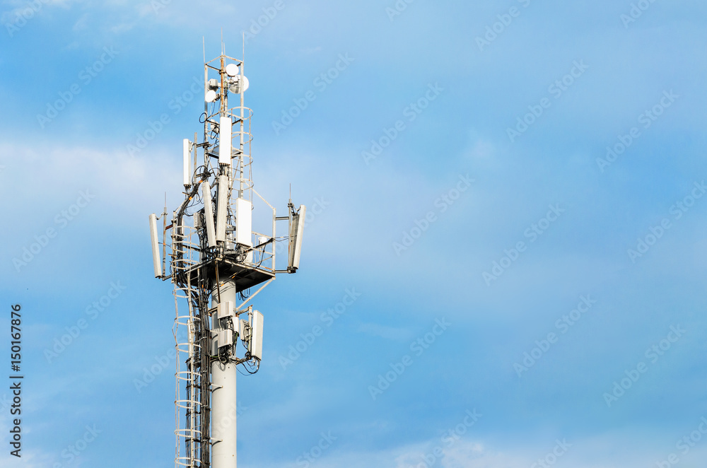 Large Communications Tower on a Blue Sky