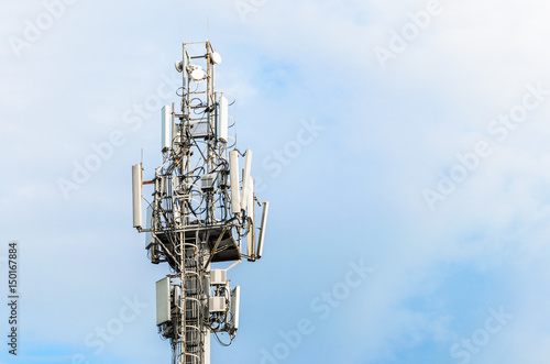 Large Communications Tower on a Blue Sky