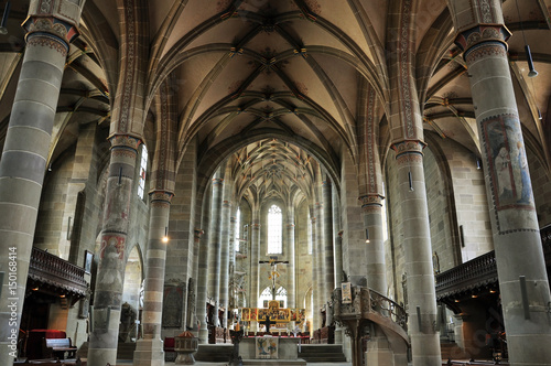 Fototapeta Naklejka Na Ścianę i Meble -  Interior of the Gothic church of St. Michael. Schwabisch Hall, Baden-Wurttemberg, Germany.