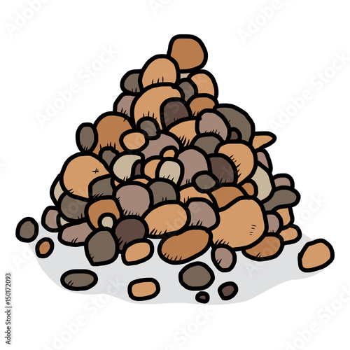 pebble stack / cartoon vector and illustration, hand drawn style, isolated on white background.