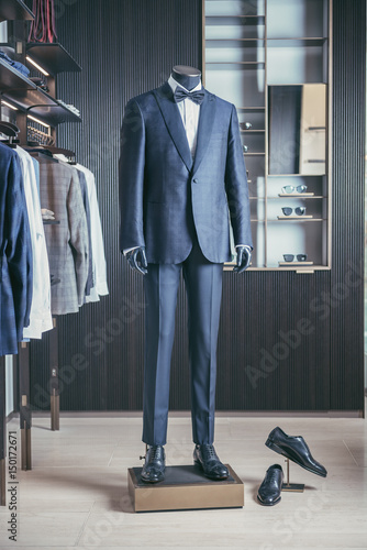 Luxury men fashion suit displaying on mannequin