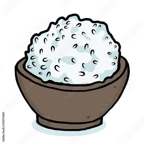 bowl and rice / cartoon vector and illustration, hand drawn style, isolated  on white background. Stock Vector | Adobe Stock