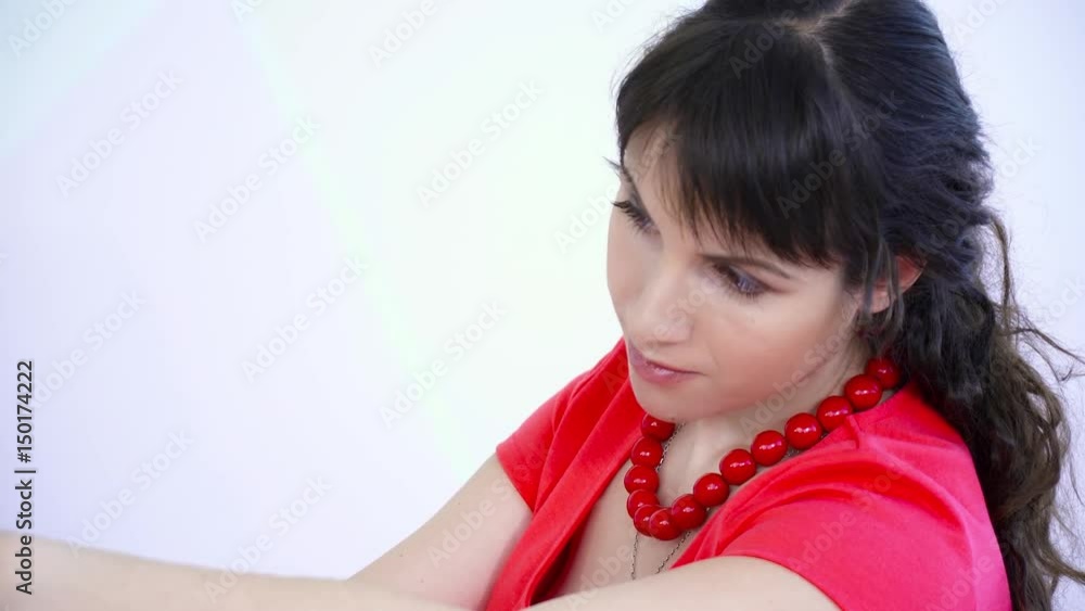 Pregnant woman making selfie in the room closeup Pregnant woman making selfie in the room closeup