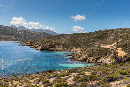 Rocky coastline and coastal track at Revellata in Corsica © Jon Ingall