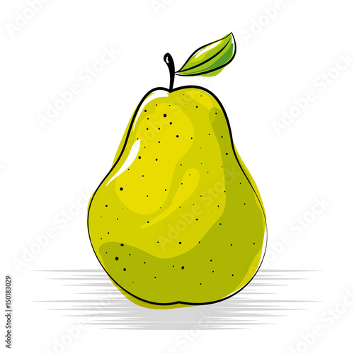 pear fresh and healthy fruit vector illustration design