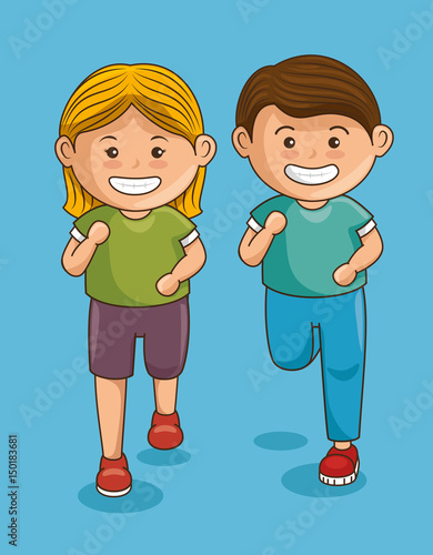 Small group of athletes vector illustration design