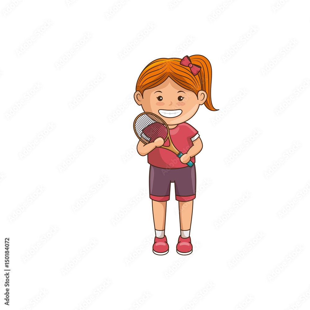 Little girl athlete character vector illustration design Little girl athlete character vector illustration design
