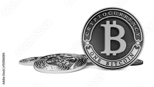 Sivler and Platinum Bitcoin coin photo