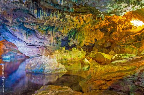 Fototapeta Naklejka Na Ścianę i Meble -  Neptune's Grotto (Italian: Grotta di Nettuno) is a stalactite cave near the town of Alghero on the island of Sardinia, Italy