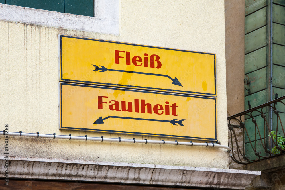 Fototapeta premium Schild 227 - Fleiss