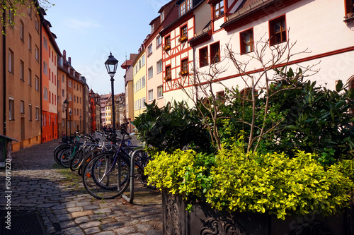 Fototapeta Naklejka Na Ścianę i Meble -  Small street in the center of city Nuremberg