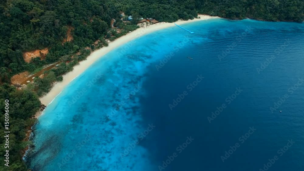 aerial view of sea beach in nyaung oo phee island myanmar aerial view of sea beach in nyaung oo phee island myanmar