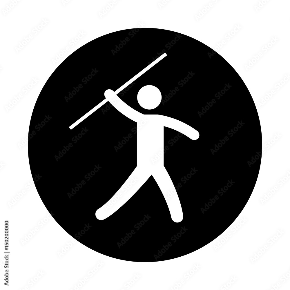 Silhouette of athlete practicing javelin throw vector illustration design Silhouette of athlete practicing javelin throw vector illustration design