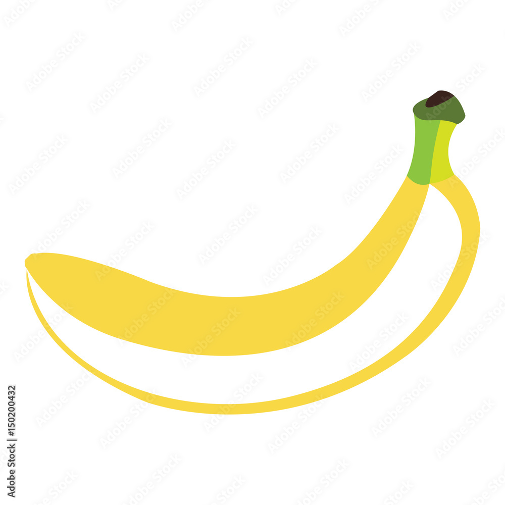 Isolated banana on a white background, Vector illustration