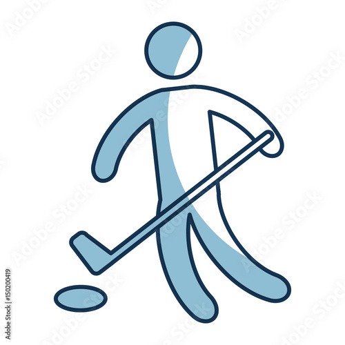 Silhouette of athlete practicing hokey vector illustration design