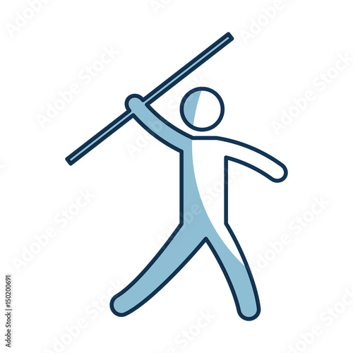 Silhouette of athlete practicing javelin throw vector illustration design