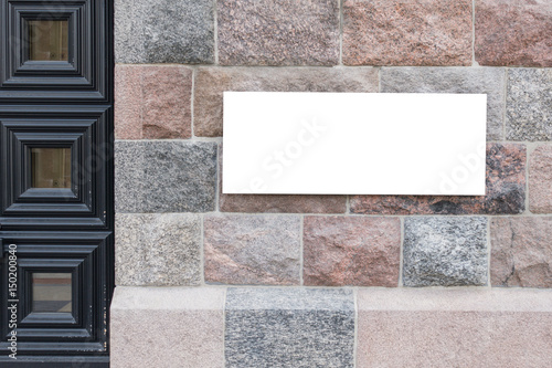 Wallpaper Mural Mock up. Blank billboard outdoors, outdoor advertising, public information board on old wall. Torontodigital.ca