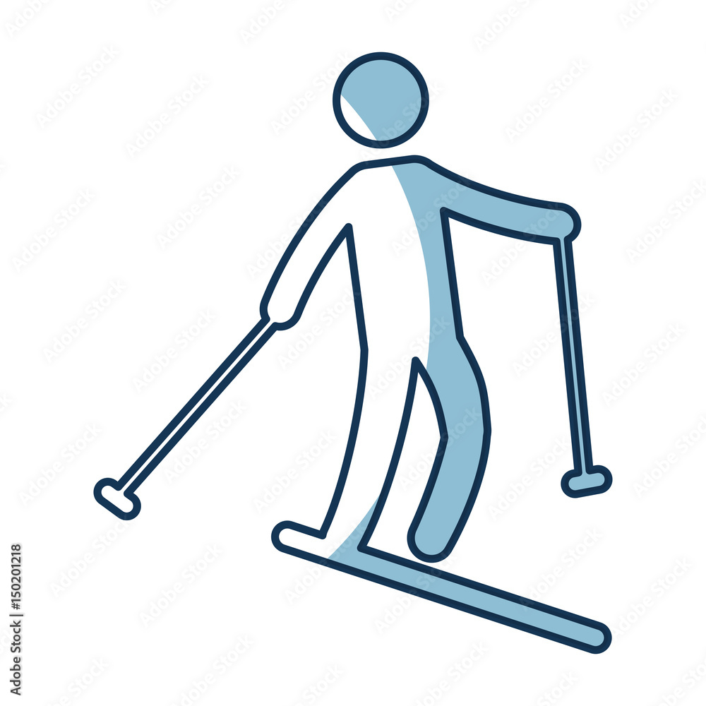 Silhouette of athlete practicing ski vector illustration design Silhouette of athlete practicing ski vector illustration design