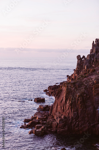 Rocks at sunset Lands End Cornwall
