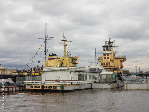 Icebreaker on the quay in St. Petersburg